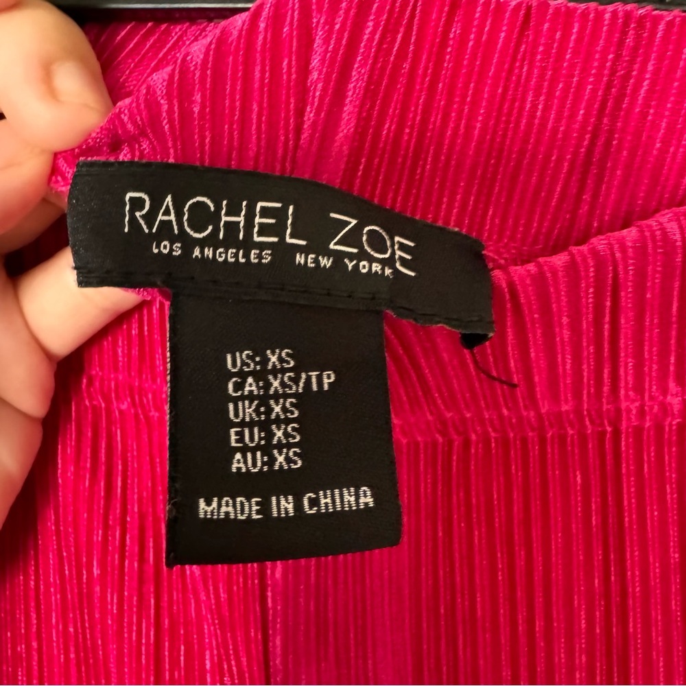 Rachel Zoe Hot Pink Plisse Two Piece Set - Picture 8 of 8